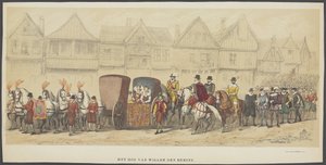 Mascherata di Utrecht, tavola e: la corte, 1856 da Anonymous