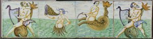Campo di quattro piastrelle con creature marine da Anonymous