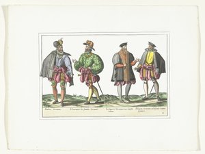 Quattro uomini vestiti secondo la moda tedesca, ca. 1580 da Anonymous
