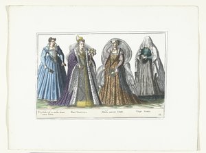 Quattro donne vestite secondo la moda veneziana, ca. 1580 da Anonymous