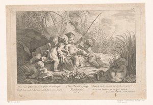 Putti che pescano da Anonymous