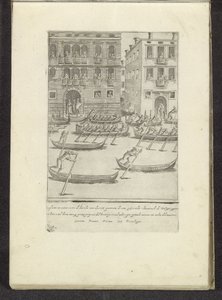 Gara di gondole e barche a remi, Venezia (serie: Scènes uit het Venetiaanse leven) da Anonymous