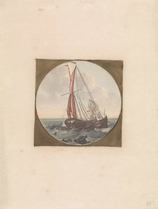 Veliero in mare, visto da dietro
