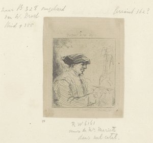 Autoritratto di Willem Drost davanti al cavalletto (serie Recueil de quatre-vingt-cinq estampes originales)