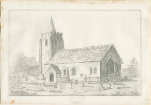 Chiesa di Acton Trussell: disegno a matita, nd [?19° sec]