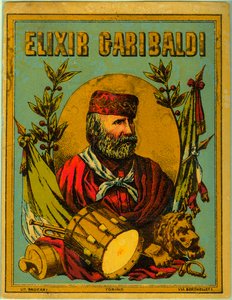 Pubblicità per Elixir Garibaldi, con ritratto del patriota italiano da Anonymous Anonymous