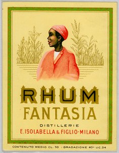 Pubblicità del rum Fantasia, piantagione di canna da zucchero (inizio XX secolo) da Anonymous Anonymous