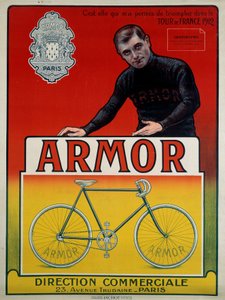 Poster pubblicitario per la bicicletta “Armor” con il ciclista Eugene Christophe (1885-1970), vincitore di 3 tappe e 2° nella classifica generale del Tour de France del 1912: “È lei che mi ha permesso di trionfare nel Tour de France del 1912, sd 20° sec da Anonymous Anonymous