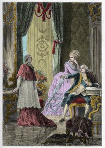 Affare della Collana della Regina (1785-1786): Cardinale Louis Rene Edouard de Rohan davanti a Re Luigi XVI e Regina Maria Antonietta da Anonymous Anonymous