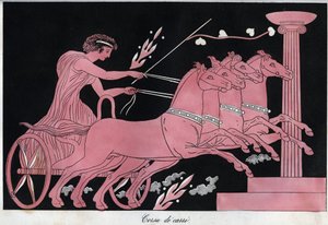 Antica Grecia - Una corsa di carri - incisione da "Usi e Costumi di Tutti i Popoli dell