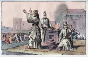 Antica civiltà persiana: magi, sacerdoti ufficiali e discepoli di Zarathustra (Antico Oriente, Persiani: Magi) - incisione da "Usi e Costumi di Tutti i Popoli dell