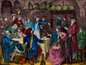 Arresto del re Luigi XVI e della famiglia reale a Varennes nel 1791, Incisione, Collezione privata da Anonymous Anonymous