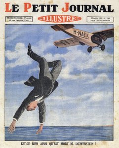 Il banchiere belga Alfred Loewenstein morì (1877-1924) cadendo da un aereo nelle acque del Canale della Manica il 4 luglio 1928, "Le Petit Journal Illustré" da Anonymous Anonymous