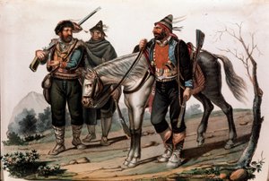 Brigantaggio in Calabria, Italia. Incisione del XIX secolo Collezione Privata