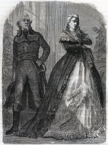 Charles Francois du Perier dit Dumouriez (1739-1823), generale francese con la regina Maria Antonietta (1755-1793). Incisione del 1866 in “Histoire de la Revolution francaise” di Adolphe Thiers. Collezione privata. da Anonymous Anonymous