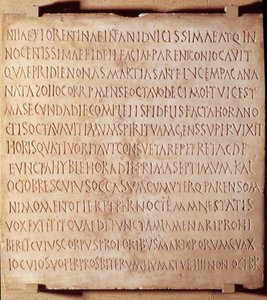 Antichità cristiana: iscrizioni di Catania che descrivono il metodo di amministrazione dei battesimi e dei riti funerari, inizio del IV secolo. Museo del Louvre, Parigi da Anonymous Anonymous