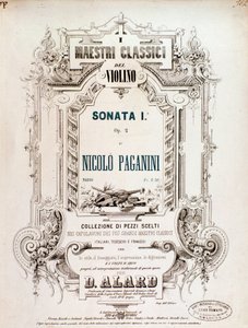 Copertina della partitura musicale di Sonata 1, op 2 di N Paganini da Anonymous Anonymous