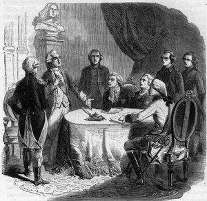 Dichiarazione di Pillnitz - Guerra della Prima Coalizione 1791-1797 - conferenza a Pillnitz 25-27 agosto 1791 - Imperatore Leopoldo II (1747-92), Federico Guglielmo II re di Prussia (1744-97) e Federico Augusto I il Giusto, elettore di Sassonia (1750-1827)
