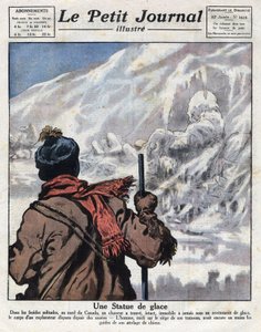 Scoperta del corpo di un esploratore nel ghiaccio del Canada, scomparso da anni. Illustrazione tratta da “Le petit journal” dell