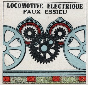 Ferrovie elettriche: falso asse di una locomotiva elettrica. Illustrazione anonima del 1925. Collezione privata. da Anonymous Anonymous