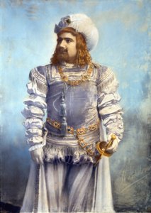 Enrico Caruso (1873-1921), tenore italiano nel ruolo di Faust in Mefistofele di Arrigo Boito. Foto colorata a mano. Roma da Anonymous Anonymous