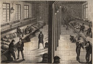 Fuga di tre forzati nella stanza Saint Gilles del bagne di Rochefort il 28 dicembre 1840. Incisione in 