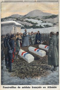 Prima Guerra Mondiale 1914-1918. Funerale di soldati francesi in Albania. In "Le Petite Journal" da Anonymous Anonymous