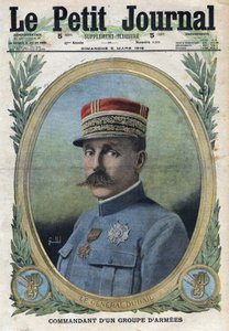 Prima Guerra Mondiale 1914-1918. Ritratto del Generale Auguste Dubail (1851-1934). In "Le Petite Journal", 5/03/1916. Collezione privata