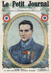 Prima Guerra Mondiale 1914-1918. Ritratto di Jean Navarre (1895-1919) aviatore dell