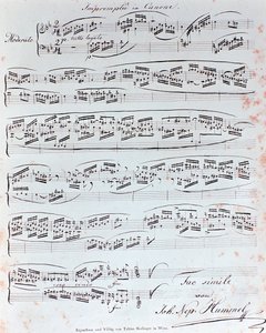 Prima pagina del metodo per pianoforte di J N Hummel (XIX secolo) da Anonymous Anonymous