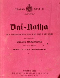Prima pagina dello spartito Dai-Natha, balletto di Romualdo Marenco