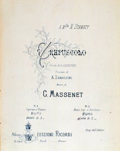 Frontespizio di Crepuscolo, poema pastorale n. 5 di Jules Massenet da Anonymous Anonymous
