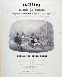 Frontespizio per la partitura musicale di Catarina o la figlia del bandito di Pugni per la rappresentazione al Teatro alla Scala (1847) da Anonymous Anonymous