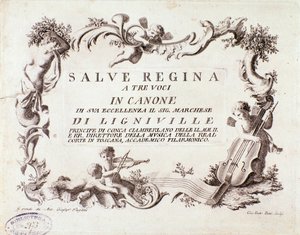 Frontespizio di una partitura musicale dell