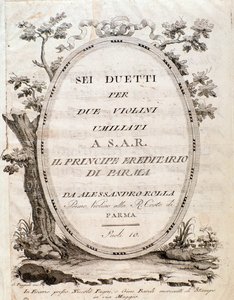 Frontespizio della partitura musicale di Sei duetti per due violini di Rolla da Anonymous Anonymous