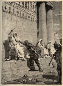 Il capo gallico Brenno ritorna nella capitale romana nel 390 a.C. - I Galli a Roma - Sacco di Roma - incisione del 1890 da Anonymous Anonymous