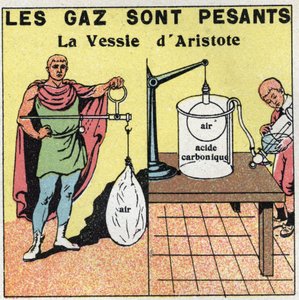 Pressione dei gas: i gas sono pesanti. Esperimento della vescica di Aristotele (384-322 a.C.) sulla gravità dell