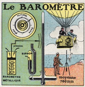 Pressione del gas: il barometro metallico. Illustrazione anonima del 1925. Collezione privata. da Anonymous Anonymous
