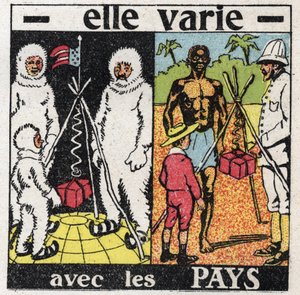 Gravità: varia con i paesi. Misurazione della gravità con una molla al polo e poi in Ecuador. Illustrazione anonima del 1925. Collezione privata. da Anonymous Anonymous