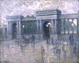 Hyde Park Gate in un giorno di pioggia
