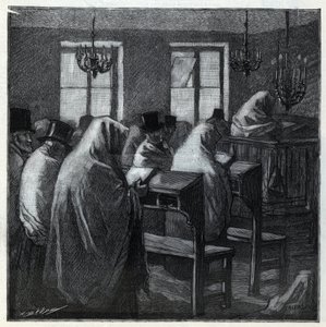 Feste ebraiche: fedeli durante la preghiera all