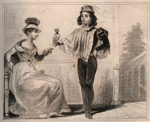 Giovanni II di Valois, Duca di Alençon (1409-1476) con Maria de Fayel. Incisione del 1859 in "Le Monde. Storia di tutti i popoli dai tempi più remoti ai giorni nostri" di M. E. de Lostalot-Bachoue. Collezione privata. da Anonymous Anonymous