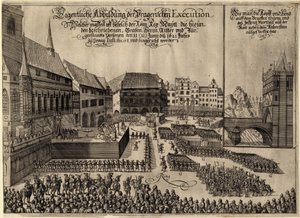 Esecuzione di 27 leader protestanti nella Piazza della Città Vecchia di Praga il 21 giugno