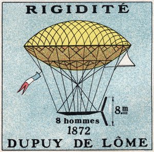I palloni: pallone frenato di Henri Dupuy de Lome (1816-1885) nel 1872. Illustrazione anonima del 1925. Collezione privata da Anonymous Anonymous
