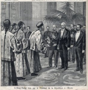 Li Hongzhang ricevuto dal Presidente della Repubblica Felix Faure (1841-1899) al Palazzo dell