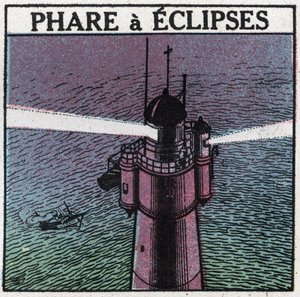 Segnali luminosi: faro di eclissi. Illustrazione anonima del 1925. Collezione privata.