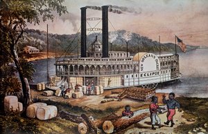 Caricamento del cotone su una nave sul fiume Mississippi da Anonymous Anonymous