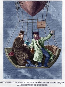 Louis-Joseph Gay-Lussac e Biot fanno esperimenti di fisica a 4.000 metri di altezza - in "Album de la Science; illustrious scientists; Great discoveries" 1896. da Anonymous Anonymous