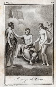 Matrimonio tra Marte e Venere. Incisione del 1819 in "Lettres à Emilie sur la mythologie" di Charles Albert Demoustier (1760-1801). Collezione privata da Anonymous Anonymous