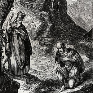 Martial de Limoges o San Marziale convertendo il capo del popolo celtico Lemovices - Incisione del 1846 in "Lives of the saints". Collezione privata da Anonymous Anonymous